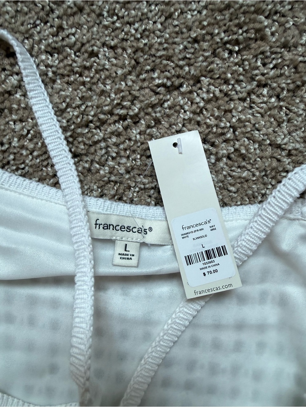 Francesca's Collections White Crochet Slip Mini Dress - Picture 2 of 3